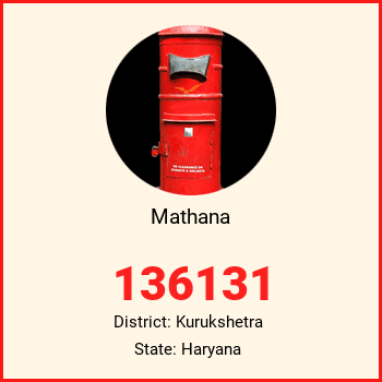 Mathana pin code, district Kurukshetra in Haryana
