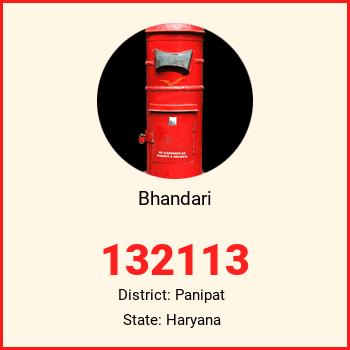 Bhandari pin code, district Panipat in Haryana