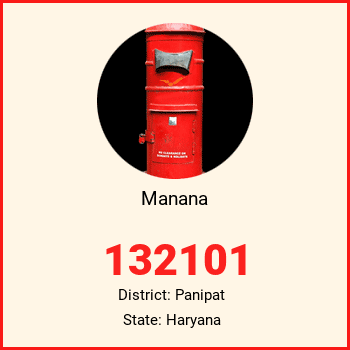 Manana pin code, district Panipat in Haryana