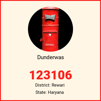 Dunderwas pin code, district Rewari in Haryana