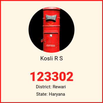 Kosli R S pin code, district Rewari in Haryana