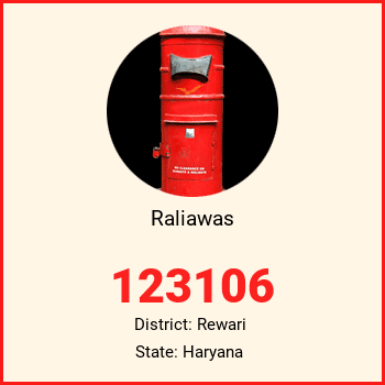 Raliawas pin code, district Rewari in Haryana