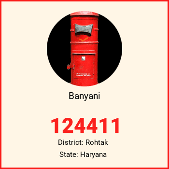 Banyani pin code, district Rohtak in Haryana