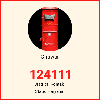 Girawar pin code, district Rohtak in Haryana