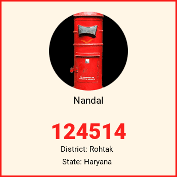 Nandal pin code, district Rohtak in Haryana