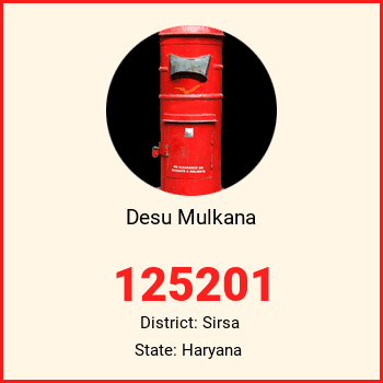 Desu Mulkana pin code, district Sirsa in Haryana