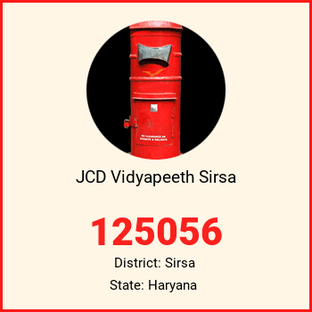 JCD Vidyapeeth Sirsa pin code, district Sirsa in Haryana