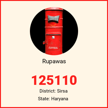 Rupawas pin code, district Sirsa in Haryana