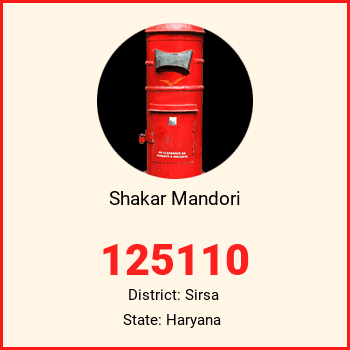 Shakar Mandori pin code, district Sirsa in Haryana