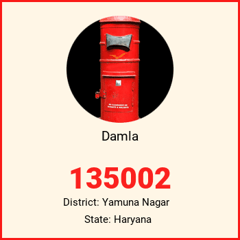 Damla pin code, district Yamuna Nagar in Haryana