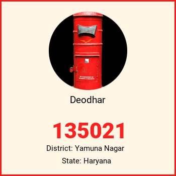 Deodhar pin code, district Yamuna Nagar in Haryana
