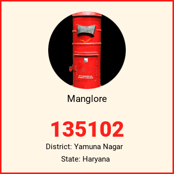 Manglore pin code, district Yamuna Nagar in Haryana