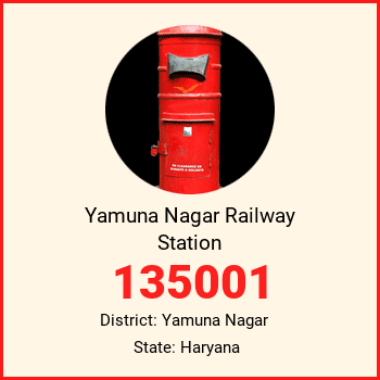 Yamuna Nagar Railway Station pin code, district Yamuna Nagar in Haryana