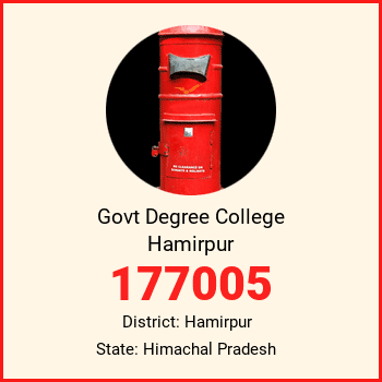 Govt Degree College Hamirpur pin code, district Hamirpur in Himachal Pradesh