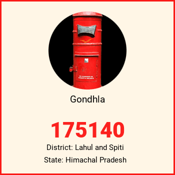 Gondhla pin code, district Lahul and Spiti in Himachal Pradesh