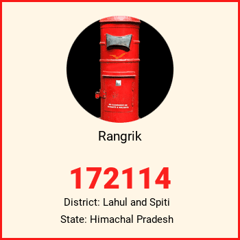 Rangrik pin code, district Lahul and Spiti in Himachal Pradesh