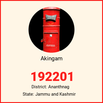 Akingam pin code, district Ananthnag in Jammu and Kashmir