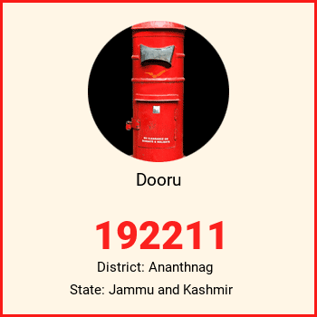 Dooru pin code, district Ananthnag in Jammu and Kashmir