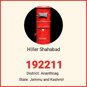 Hiller Shahabad pin code, district Ananthnag in Jammu and Kashmir