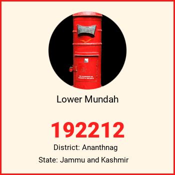 Lower Mundah pin code, district Ananthnag in Jammu and Kashmir