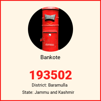 Bankote pin code, district Baramulla in Jammu and Kashmir