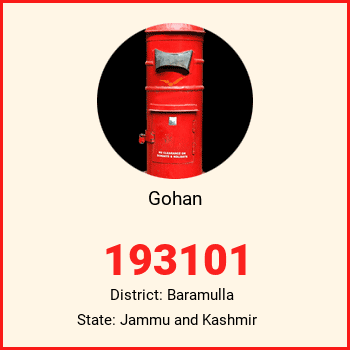 Gohan pin code, district Baramulla in Jammu and Kashmir