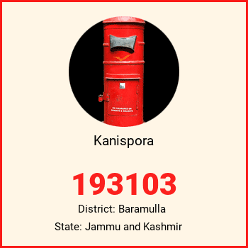 Kanispora pin code, district Baramulla in Jammu and Kashmir