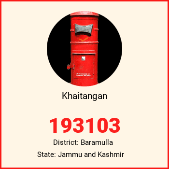 Khaitangan pin code, district Baramulla in Jammu and Kashmir