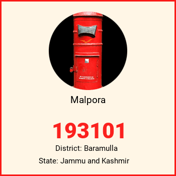 Malpora pin code, district Baramulla in Jammu and Kashmir