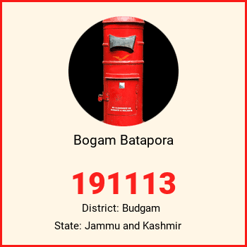 Bogam Batapora pin code, district Budgam in Jammu and Kashmir