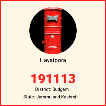 Hayatpora pin code, district Budgam in Jammu and Kashmir