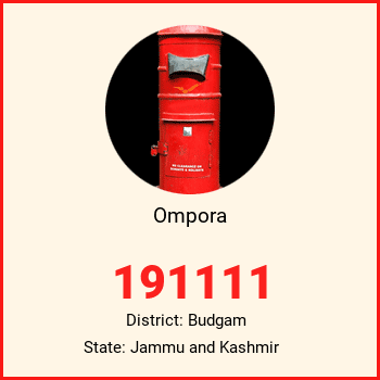 Ompora pin code, district Budgam in Jammu and Kashmir