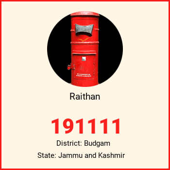 Raithan pin code, district Budgam in Jammu and Kashmir