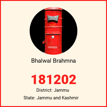 Bhalwal Brahmna pin code, district Jammu in Jammu and Kashmir