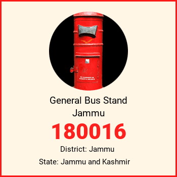 General Bus Stand Jammu pin code, district Jammu in Jammu and Kashmir
