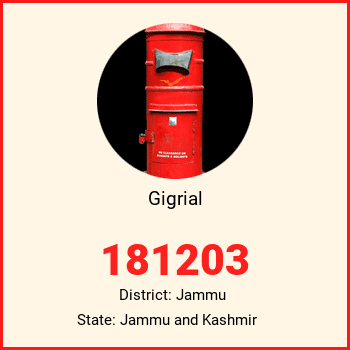 Gigrial pin code, district Jammu in Jammu and Kashmir