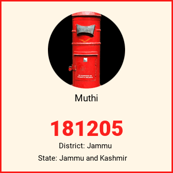 Muthi pin code, district Jammu in Jammu and Kashmir