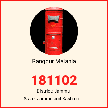Rangpur Malania pin code, district Jammu in Jammu and Kashmir