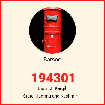 Barsoo pin code, district Kargil in Jammu and Kashmir