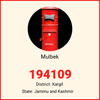 Mulbek pin code, district Kargil in Jammu and Kashmir