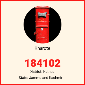 Kharote pin code, district Kathua in Jammu and Kashmir