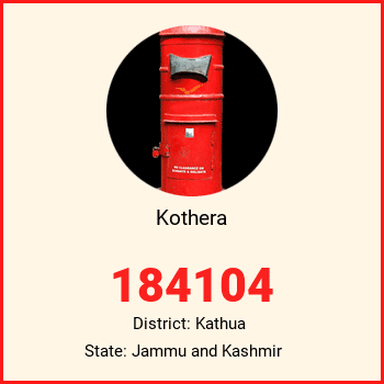 Kothera pin code, district Kathua in Jammu and Kashmir