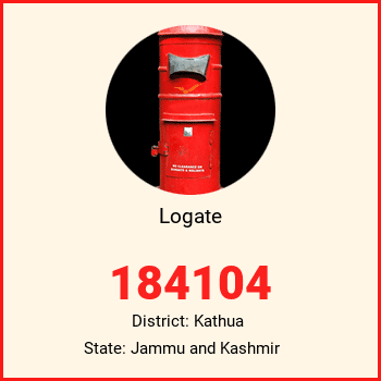 Logate pin code, district Kathua in Jammu and Kashmir
