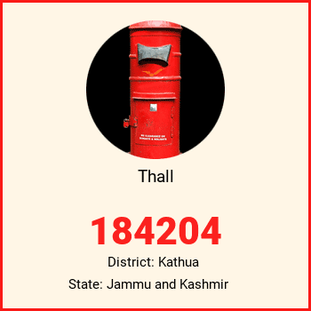 Thall pin code, district Kathua in Jammu and Kashmir