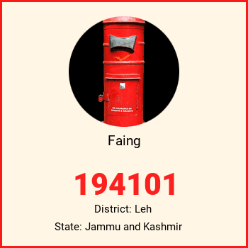 Faing pin code, district Leh in Jammu and Kashmir