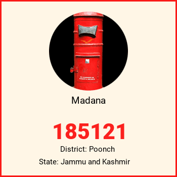 Madana pin code, district Poonch in Jammu and Kashmir