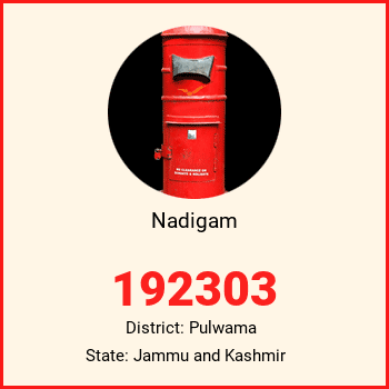 Nadigam pin code, district Pulwama in Jammu and Kashmir