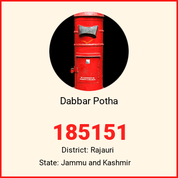 Dabbar Potha pin code, district Rajauri in Jammu and Kashmir