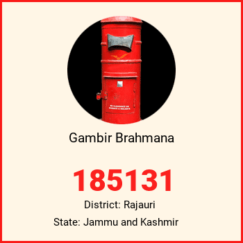 Gambir Brahmana pin code, district Rajauri in Jammu and Kashmir