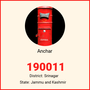 Anchar pin code, district Srinagar in Jammu and Kashmir